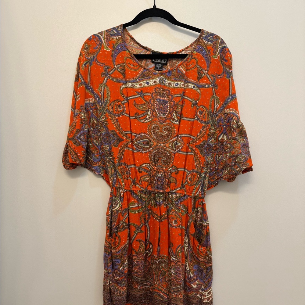 Angie Orange and Purple Paisley Mini Dress